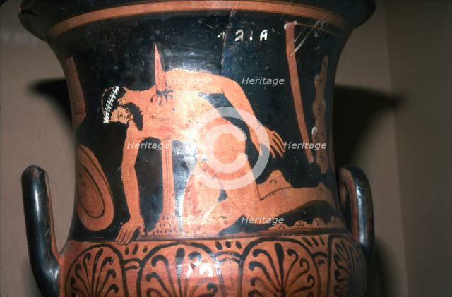 Suicide of Ajax, Etruria, Red-figured Krater, 400BC-350BC. Artist: Unknown.