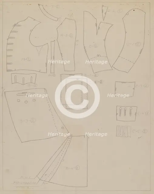 Suit Pattern, c. 1938. Creator: Henry De Wolfe.