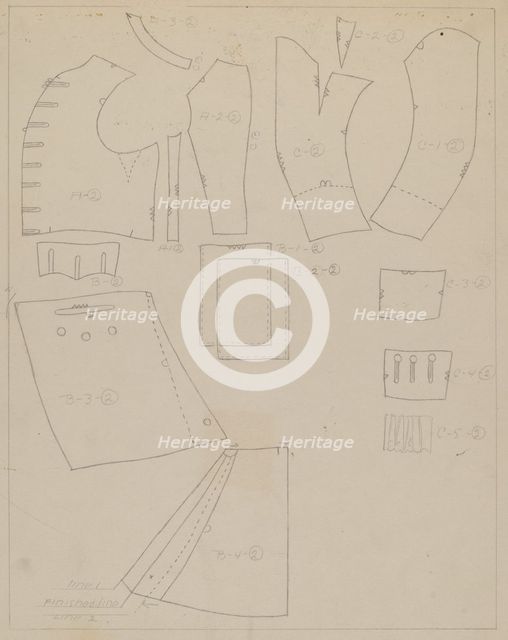 Suit Pattern, c. 1938. Creator: Henry De Wolfe.