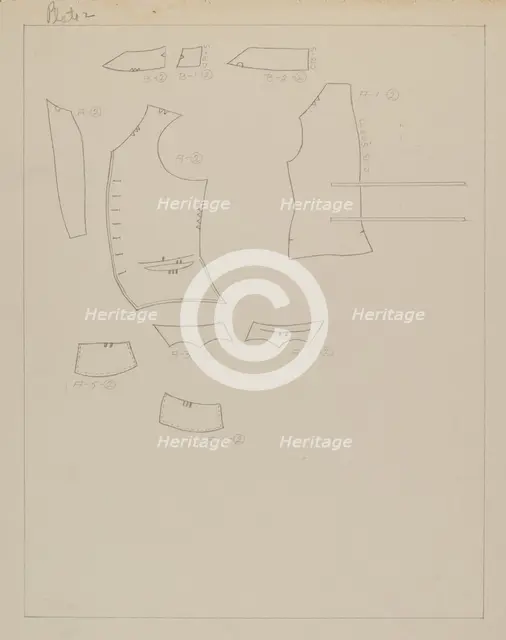 Suit Pattern, c. 1938. Creator: Henry De Wolfe.
