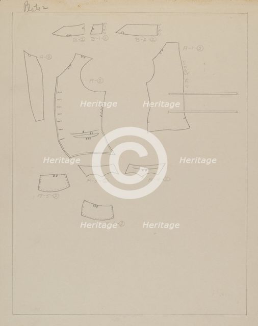 Suit Pattern, c. 1938. Creator: Henry De Wolfe.