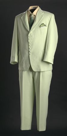Suit, shirt, and handkerchief worn by Ira Tucker Sr., late 20th century. Creators: San Carlo, John Forsyth Shirt Co. Ltd.