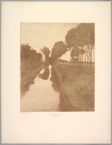 Suite de Paysages: Landscape, Plate 3, Remarque, Bat, 1892-1893. Creator: Charles Marie Dulac (French, 1865-1898); Printed by Monrocq Frères, Paris