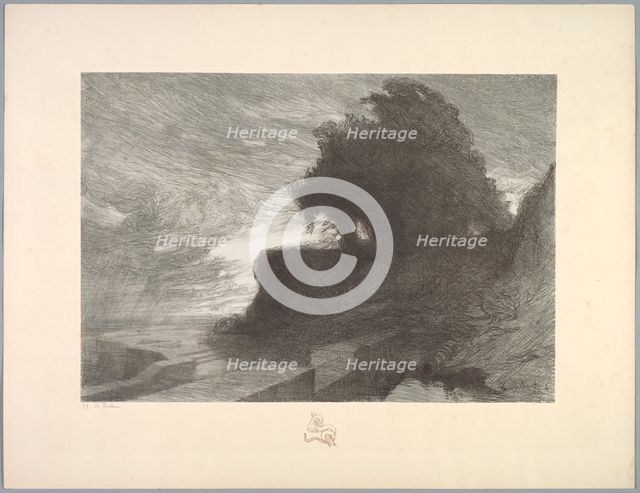 Suite de Paysages: Landscape, Plate 4, Remarque, Snake, 1892-1893. Creator: Charles Marie Dulac (French, 1865-1898); Printer: Lemercier, Imprimeur Lemercier (per colophon).