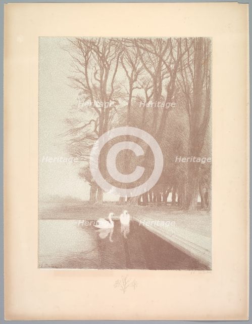 Suite de Paysages: Landscape, Plate 6, Remarque, Lilies, 1892-1893. Creator: Charles Marie Dulac (French, 1865-1898); Printer: Lemercier, Imprimeur Lemercier.