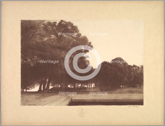 Suite de Paysages: Landscape, Plate 7, Remarque, Poppies, 1892-1893. Creator: Charles Marie Dulac (French, 1865-1898); Printed by Monrocq Frères, Paris.
