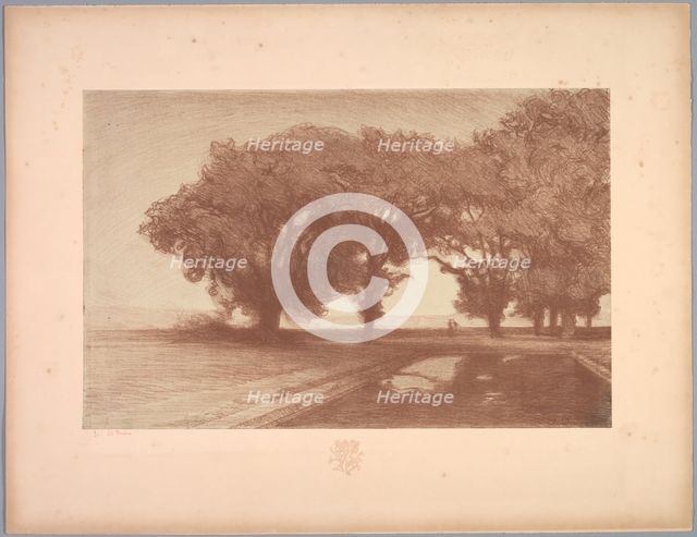 Suite de Paysages: Landscape, Plate 8, Remarque, Pansies, 1892-1893. Creator: Charles Marie Dulac (French, 1865-1898); Printed by Monrocq Frères, Paris.