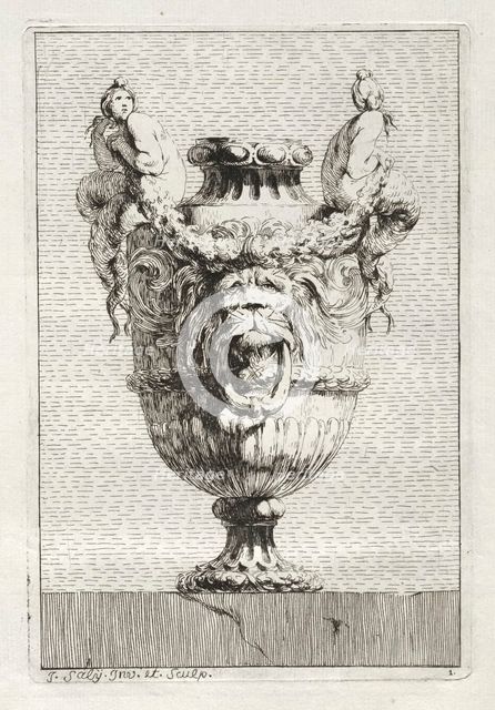 Suite of Vases: Plate 1, 1746. Creator: Jacques François Saly (French, 1717-1776).