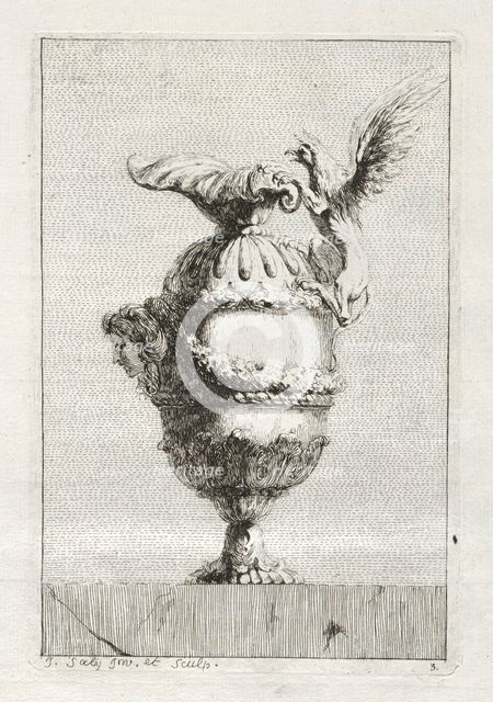 Suite of Vases: Plate 3, 1746. Creator: Jacques François Saly (French, 1717-1776).