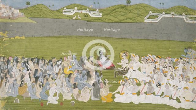 Sukadeva Reciting the Bhagavata Purana (Ancient Stories of the Lord)..., between 1750 and 1775. Creator: Unknown.