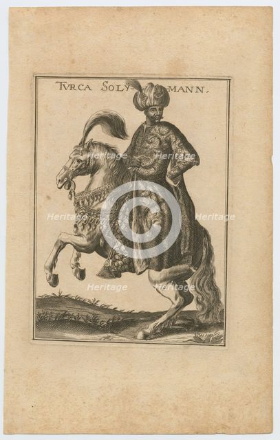 Suleiman II (1642-1691), Sultan of the Ottoman Empire, 1710. Artist: Wiegel, Christoph (1654-1725)