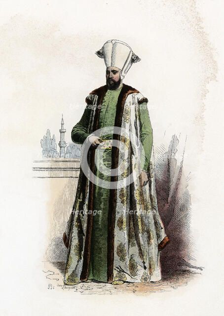 Suleiman III (1642-1691). Ottoman Sultan, engraving, 1870.