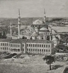 Suleymaniye Mosque designed by architect Mimar Sinan, Istanbul, Turkey, 1878. Ottoman architecture. Creator: Mimar Sinan