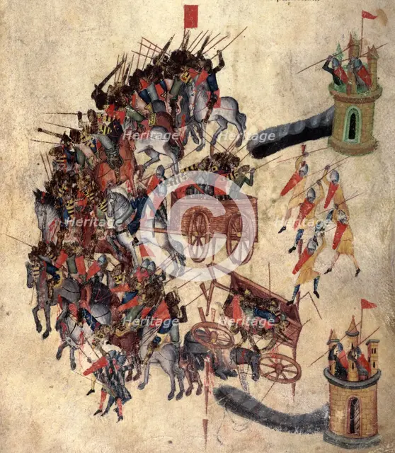 Sulla's defences against scythe-bearing chariots, late 14th century. Creator: Unknown.