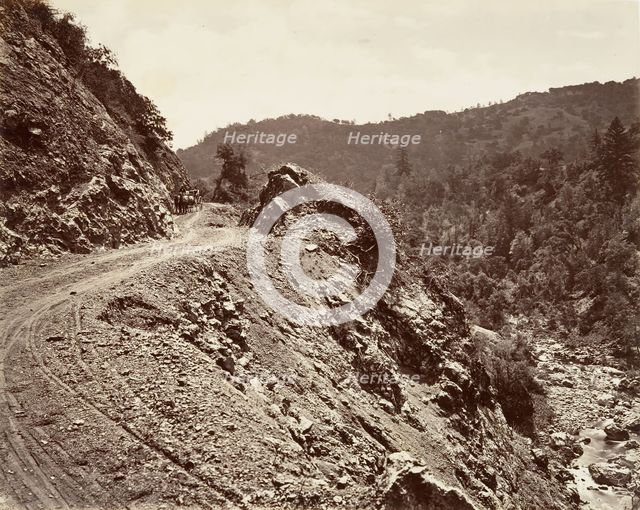 Sulphur Creek and Flume-road to Geysers, 1868-70, printed ca. 1876. Creator: Carleton Emmons Watkins.