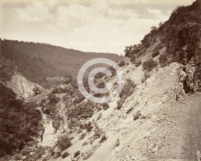 Sulphur Creek and Road to Geysers, 1868-70, printed ca. 1876. Creator: Carleton Emmons Watkins.