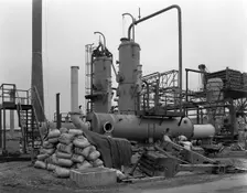 Sulphur recovery plant under construction at the Coleshill Gas Works, Warwickshire, 1962. Creator: Michael Walters