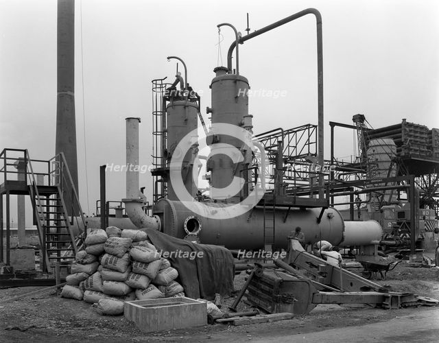Sulphur recovery plant under construction at the Coleshill Gas Works, Warwickshire, 1962. Artist: Michael Walters