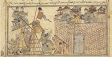 Sultan Mahmud of Ghazni and his forces attacking the fortress of Zaranj in 1003, 1314. Creator: Anonymous ()
