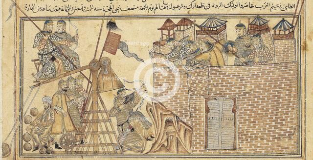 Sultan Mahmud of Ghazni and his forces attacking the fortress of Zaranj in 1003, 1314. Creator: Anonymous ().