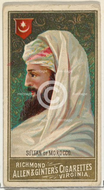 Sultan of Morocco, from World's Sovereigns series (N34) for Allen & Ginter Cigarettes, 1889., 1889. Creator: Allen & Ginter.