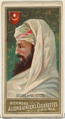 Sultan of Morocco, from World's Sovereigns series (N34) for Allen & Ginter Cigarettes, 1889., 1889. Creator: Allen & Ginter