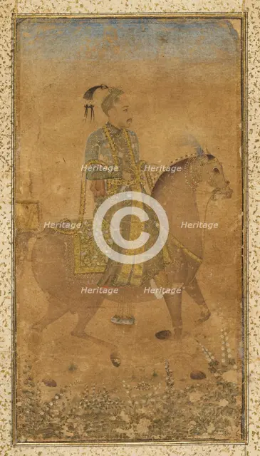 Sultan Abdullah Qutb Shah (1614-74) on Horseback, c. 1635. Creator: Unknown.