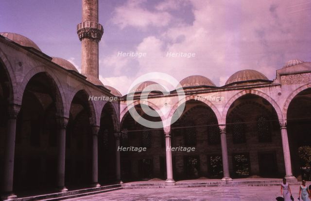Sultan Ahmed Mosque (Blue Mosque) Courtyard, Istanbul, 20th century. Artist: CM Dixon.