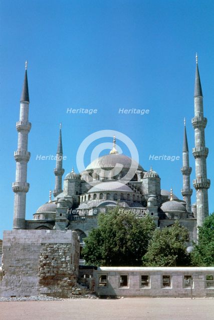 Sultan Ahmed Mosque, (Blue Mosque), north elevation, Istanbul, Turkey. Artist: Unknown
