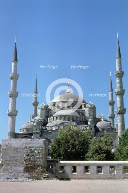 Sultan Ahmed Mosque, (Blue Mosque), north elevation, Istanbul, Turkey. Artist: Unknown