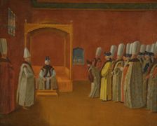 Sultan Ahmed III Receiving a European Ambassadorial Delegation at the Topkapi Palace