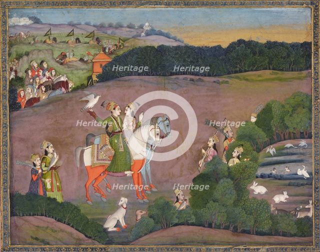Sultan Baz Bahadur and Roopmati, ca 1735. Artist: Mir Kalan Khan (active 1730-1780)