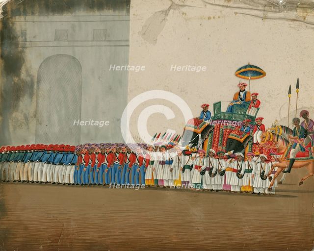 Sultan Riding an Elephant, c. 1800. Artist: Indian Art  