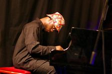 Sultan Stevenson, Sultan Stevenson Trio, Verdict Jazz Club, Brighton, East Sussex, 6 Aug 2022. Creator: Brian O'Connor