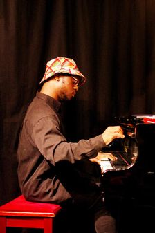 Sultan Stevenson, Sultan Stevenson Trio, Verdict Jazz Club, Brighton, East Sussex, 6 Aug 2022. Creator: Brian O'Connor