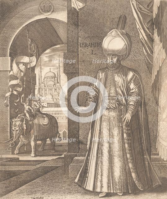 Sultan Süleyman and the Süleymaniye Mosque, Constantinople, 1574 (or earlier) , alter..., 1559-1688. Creator: Melchior Lorck.