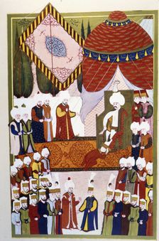 Sultan Selim at his court, Turkish miniature, 16th century. Creator: Unknown