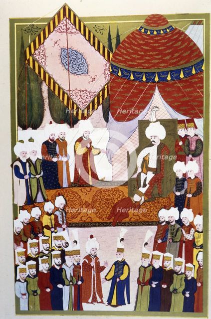 Sultan Selim at his court, Turkish miniature, 16th century. Creator: Unknown.