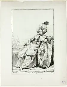 Sultane de Transilvanie, plate 23 from Caravanne du Sultan à la Mecque, 1748. Creator: Joseph-Marie Vien the Elder