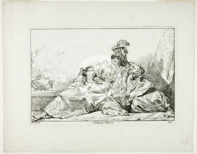 Sultane Noire, plate 27 from Caravanne du Sultan à la Mecque, 1748. Creator: Joseph-Marie Vien the Elder.