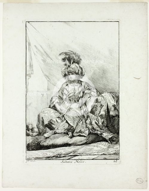 Sultane Noire, plate 28 from Caravanne du Sultan à la Mecque, 1748. Creator: Joseph-Marie Vien the Elder.