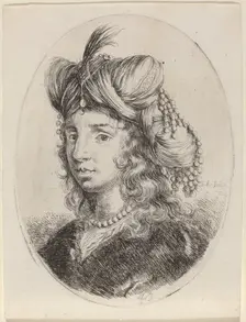 Sultaness Adorned with Pearls, Turned to the Left, 1649/1650. Creator: Stefano della Bella