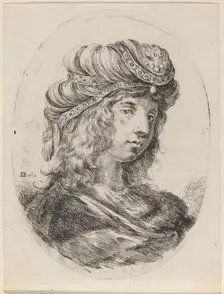 Sultaness in a Banded Turban, Turned to the Right, 1649/1650. Creator: Stefano della Bella