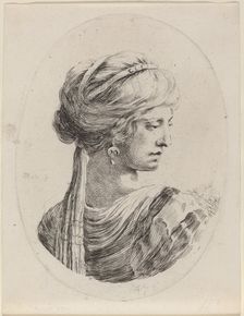 Sultaness in a Veiled Turban, Seen from Behind, 1649/1650. Creator: Stefano della Bella
