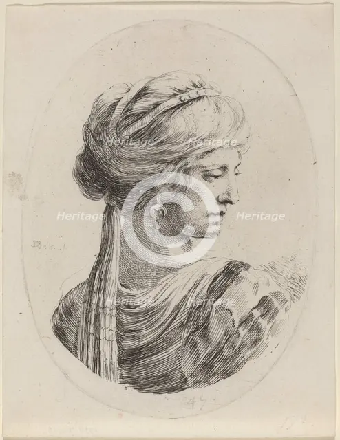 Sultaness in a Veiled Turban, Seen from Behind, 1649/1650. Creator: Stefano della Bella.
