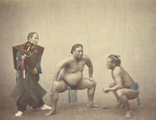 Sumotori or Wrestlers, 1866-1867. Creator: Felice Beato