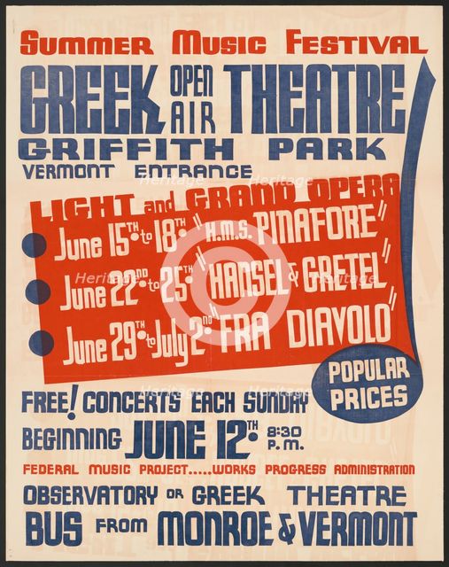 Summer Music Festival, Los Angeles, [193-]. Creator: Unknown.