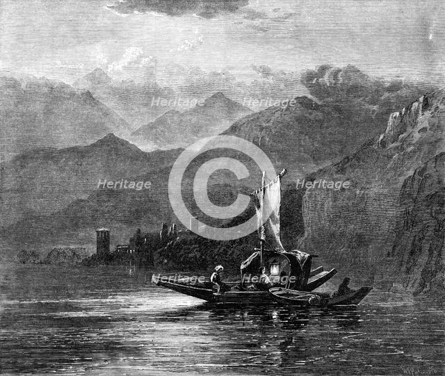 "Summer Moonlight on the Lake of Orta," by Harry Johnson, 1870. Creator: William James Palmer.