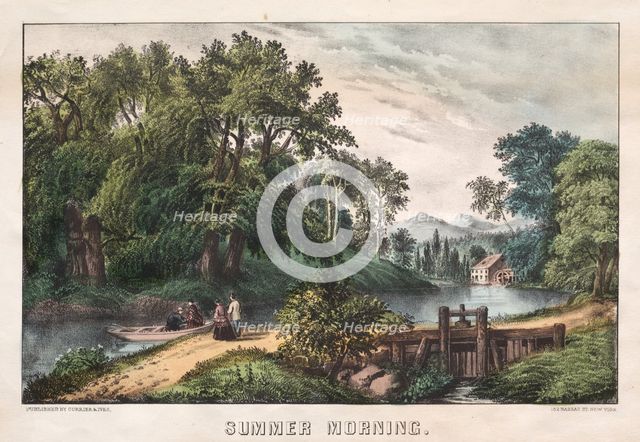 Summer Morning, c. 1838-72. Creator: James Merritt Ives (American, 1824-1895), and ; Nathaniel Currier (American, 1813-1888).