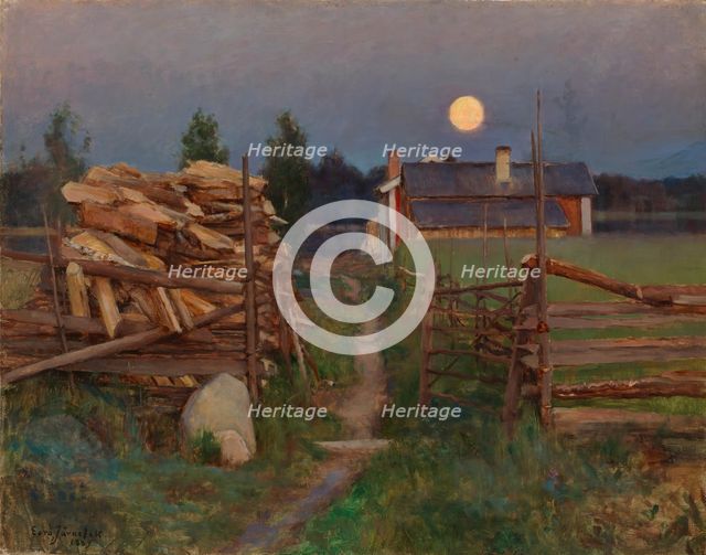 Summer Night Moon, 1889. Creator: Eero Jarnefelt.
